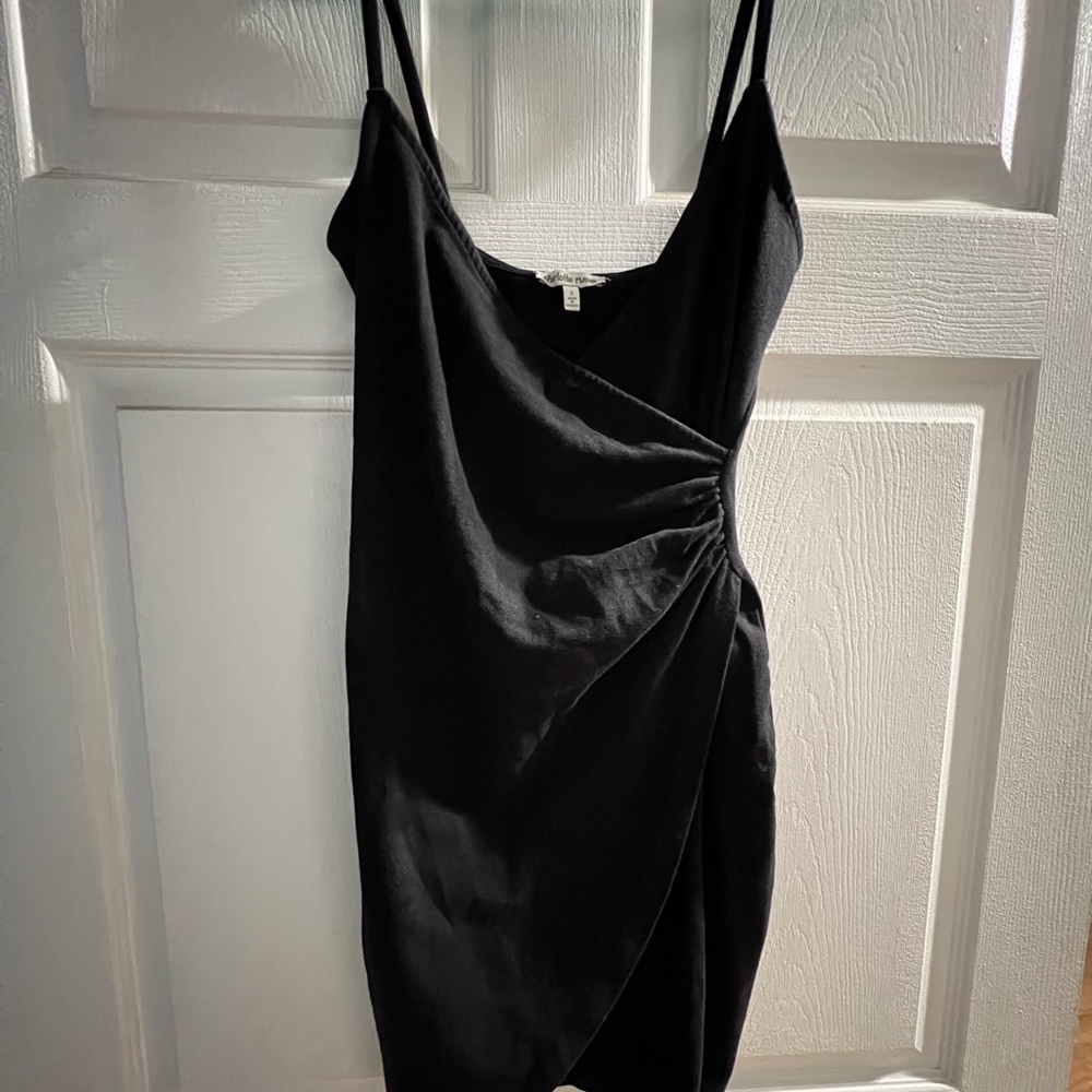 Soft black wrap dress